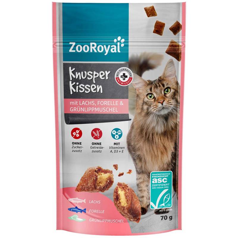 ZooRoyal Knusperkissen Lachs, Forelle & Muschel 70 g von ZooRoyal