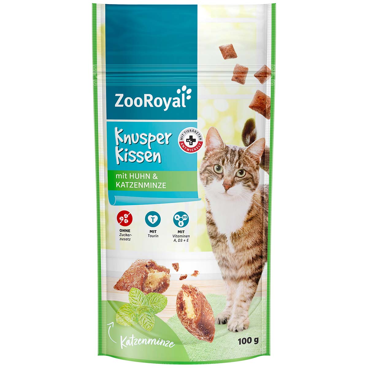 ZooRoyal Knusperkissen mit Huhn & Katzenminze 100 g ZooRoyal Knusperkissen mit Huhn & Katzenminze 100 g von ZooRoyal