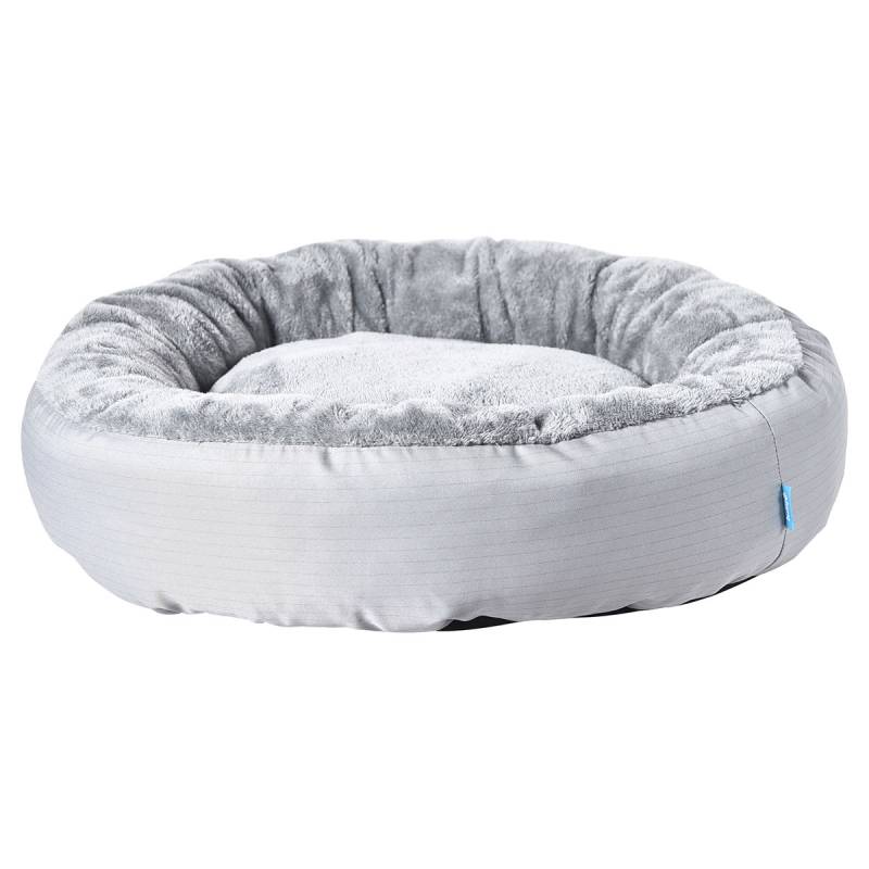 ZooRoyal Kuschelbett Milo rund für Hunde & Katzen Ø 75x20 cm hellgrau von ZooRoyal