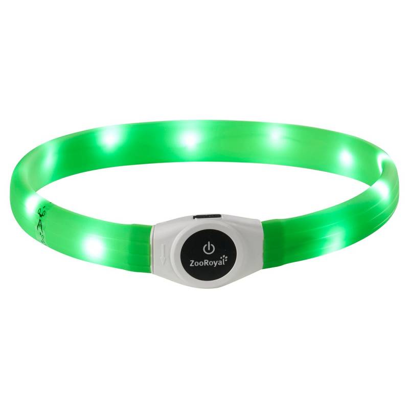 ZooRoyal LED Leuchthalsband USB Langhaar grün von ZooRoyal