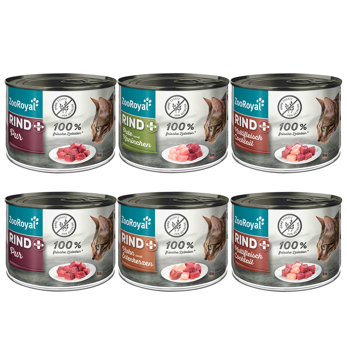 ZooRoyal Rind+ Mixpaket Katze 6x200g von ZooRoyal