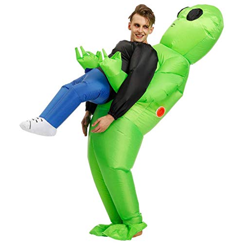 Zooarts Green Alien trägt menschliches Kostüm für Erwachsene von Zooarts