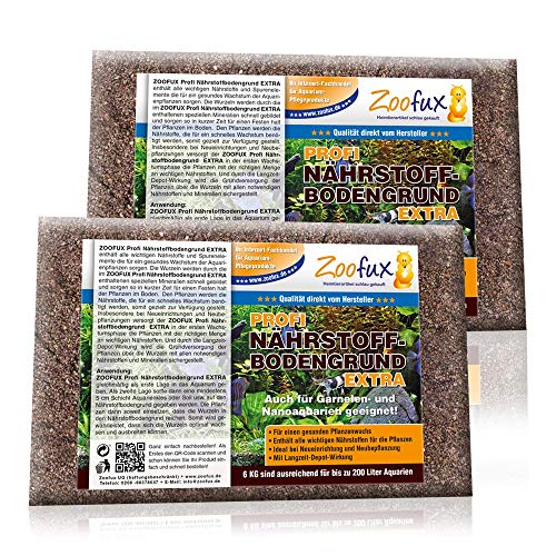 ZOOFUX Aquarium Nährstoffbodengrund (Alle wichtigen Nährstoffe, Spurenelemente für Aquarium-Pflanzen - Bodengrund + Nährstoffboden), Inhalt:12 kg von Zoofux Heimtierartikel schlau gekauft