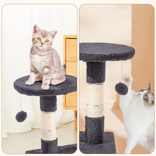 Zooland Katzenbaum Turm für Indoor Katzen, Mehrstöckig Katzenhaus mit Plattformbett, Sisalbaum Kletterbaum Katze Condo Perfekt für Haustier Spiel, Spaß, Ruhe, Kratzen von Zooland