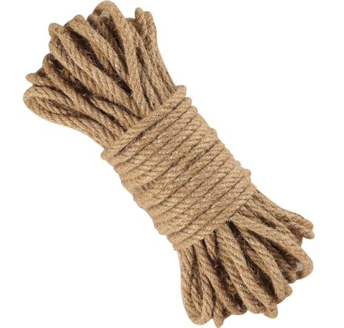 Hanfseil, Juteseil, Garten Juteschnur 6mm Dicke, Schwere Seil für Handwerk, Floristik, DIY, Dekoration, Bündel, Kratzbaum, Bündelung von titivate