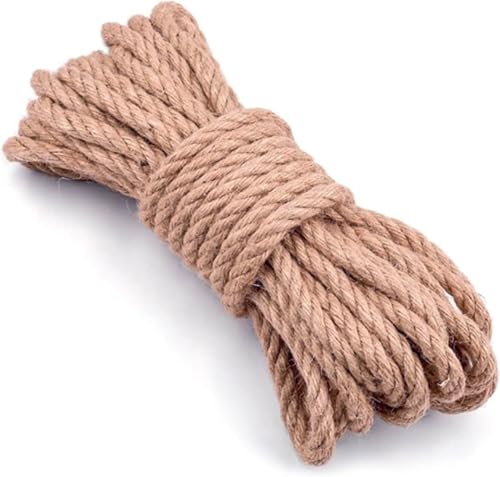 Hanfseil, Juteseil, Garten Juteschnur 6mm Dicke, Schwere Seil für Handwerk, Floristik, DIY, Dekoration, Bündel, Kratzbaum, Bündelung von titivate