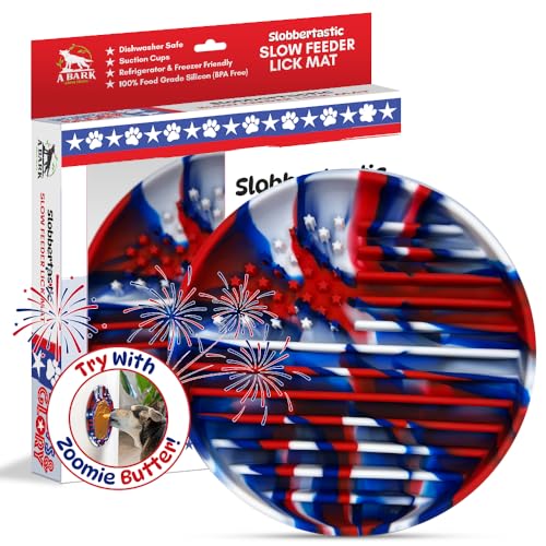 Hunde-Leckmatte, 19,1 x 3,2 cm, Th Paws & Glory USA Flagge Lebensmittelqualität Silikon Verhaltenshilfe langsames Füttern & ungiftiges Leckpad für Lecken und Belohnung langsames Füttern / Fressen bei Hunde-Leckmatte, 19,1 x 3,2 cm, Th Paws & Glory USA Flagge Lebensmittelqualität Silikon Verhaltenshilfe langsames Füttern & ungiftiges Leckpad für Lecken und Belohnung langsames Füttern / Fressen bei von Zoomie Butter
