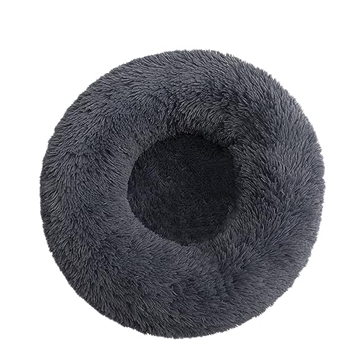 Donut Beruhigendes Haustierbett, rund, schlafend, maschinenwaschbar, rutschfeste Unterseite, superweiches Kätzchenbett, 40 cm, Dunkelgrau Donut Beruhigendes Haustierbett, rund, schlafend, maschinenwaschbar, rutschfeste Unterseite, superweiches Kätzchenbett, 40 cm, Dunkelgrau von Zoomlie