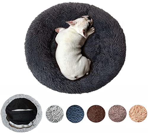 Flauschiger Anti-Stress-Hundekorb, waschbar, abnehmbar, rund, weiches Plüschsofa, Körbe und bequeme Möbel für Hunde und Katzen, Größe XL, 100 cm, Dunkelgrau Flauschiger Anti-Stress-Hundekorb, waschbar, abnehmbar, rund, weiches Plüschsofa, Körbe und bequeme Möbel für Hunde und Katzen, Größe XL, 100 cm, Dunkelgrau von Zoomlie