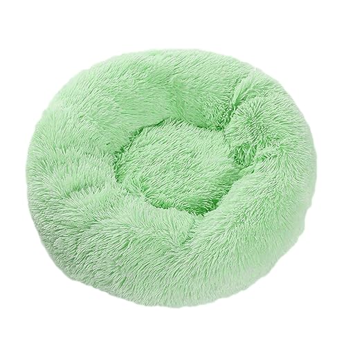 Flauschiges Hundebett, rutschfest, Plüsch, Donut-Welpenbett, waschbar, Zwinger, Kuschelpolster, XS, S, M, L, XL, XXL für kleine, mittelgroße und große Katzen, Hunde, Größe L, Hellgrün von Zoomlie