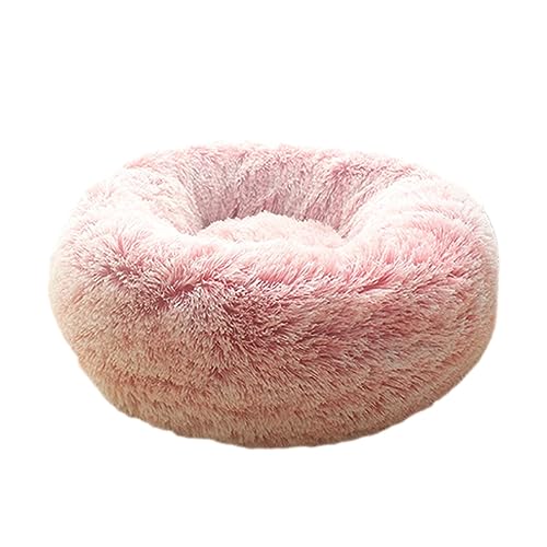 Flauschiges Hundebett, rutschfest, Plüsch, Donut-Welpenbett, waschbar, Zwinger, Kuschelpolster, XS, S, M, L, XL, XXL für kleine, mittelgroße und große Katzen, Hunde, Größe L, Hellrosa) von Zoomlie