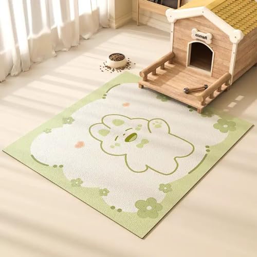 Haustier-Bodenmatte mit niedlichem Cartoon-Design, wasserdicht, urinresistent, für alle Jahreszeiten, für Eingang, Flur, Laufstall, Box (Stil 4,60 x 90 cm) von Zoomlie