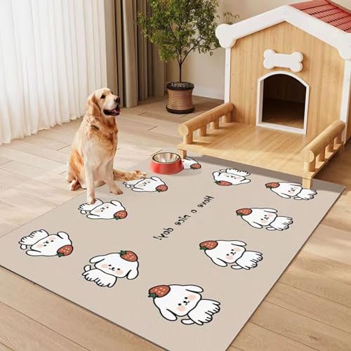 Rutschfeste Haustier-Laufgittermatte, wasserdichte Bodenmatte, Türmatte, urinbeständig, leicht zu reinigen, Hunde-Pad, PU-Leder-Bereich, Teppich für Wohnzimmer, Laufgitter, Box (Stil 3, 100 x 120 cm) von Zoomlie