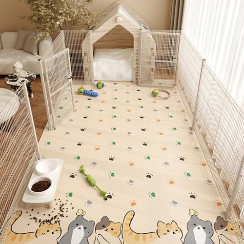 Rutschfeste Spielmatte, niedliches Design, Heimdekoration, leicht zu reinigen, wasserdicht, rechteckig, auslaufsicher, Krabbelmatte für Hunde, Katzen, Kinder (Stil 2, 100 x 120 cm) von Zoomlie