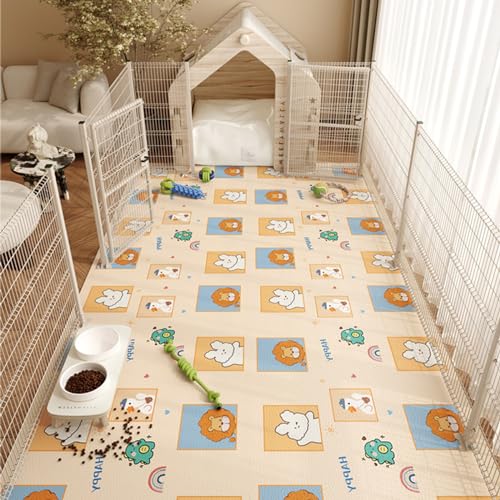 Rutschfeste Spielmatte, niedliches Design, Heimdekoration, leicht zu reinigen, wasserdicht, rechteckig, auslaufsicher, Krabbelmatte für Hunde, Katzen, Kinder (Stil 4,90 x 90 cm) von Zoomlie