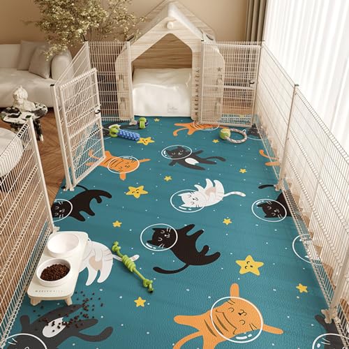 Rutschfeste Spielmatte, niedliches Design, Heimdekoration, leicht zu reinigen, wasserdicht, rechteckig, auslaufsicher, Krabbelmatte für Hunde, Katzen, Kinder (Stil 6, 100 x 120 cm) von Zoomlie