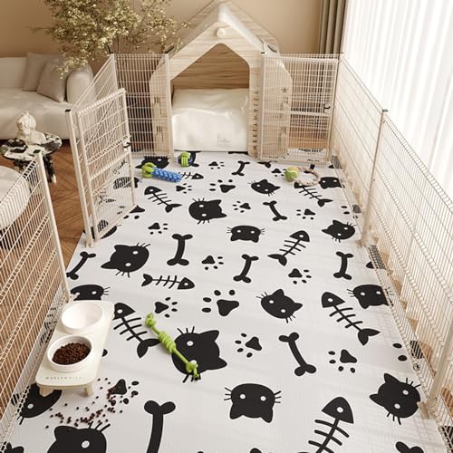 Rutschfeste Spielmatte, niedliches Design, Heimdekoration, leicht zu reinigen, wasserdicht, rechteckig, auslaufsicher, Krabbelmatte für Hunde, Katzen, Kinder (Stil 8,100 x 120 cm) von Zoomlie