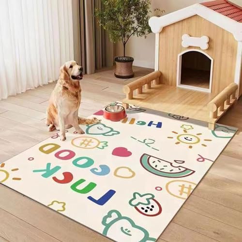 Schmutzabweisende PVC-Bodenmatte, wasserdichter Teppich, urinresistent, Haustiermatten, Katzenfutter, Tischset, rutschfest, Kinderspielmatte für Schlafzimmer, Laufgitter, Box (Stil 20,80 x 100 cm) von Zoomlie