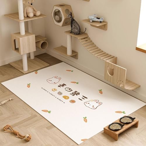 Schmutzabweisende PVC-Bodenmatte, wasserdichter Teppich, urinresistent, Haustiermatten, Katzenfutter, Tischset, rutschfest, Kinderspielmatte für Schlafzimmer, Laufgitter, Box (Stil 6,50 x 80 cm) von Zoomlie