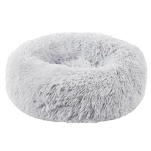 Zoomlie Beruhigendes rundes Katzen- und Hundebett in Donut-Form, weich, bequem, warm, waschbar, mit rutschfester Unterseite, 60 cm, Hellgrau Zoomlie Beruhigendes rundes Katzen- und Hundebett in Donut-Form, weich, bequem, warm, waschbar, mit rutschfester Unterseite, 60 cm, Hellgrau von Zoomlie