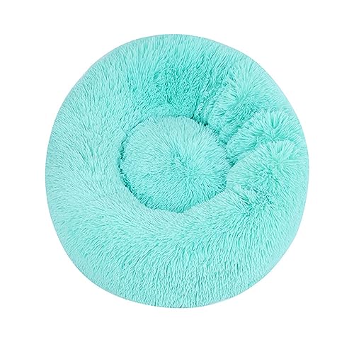 Zoomlie Flauschiges, langes Plüsch-Donut-Hundebett, bequemes Katzenbett, warm, waschbar, rutschfeste Unterseite, Haustiermatte für kleine, mittelgroße und große Haustiere (40 cm, grün) von Zoomlie