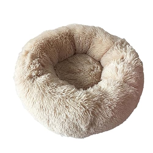 Zoomlie Hundebett, abnehmbar, waschbar, lang, Plüsch, rund, rutschfest, super flauschig, weich, 100 cm, Beige Zoomlie Hundebett, abnehmbar, waschbar, lang, Plüsch, rund, rutschfest, super flauschig, weich, 100 cm, Beige von Zoomlie