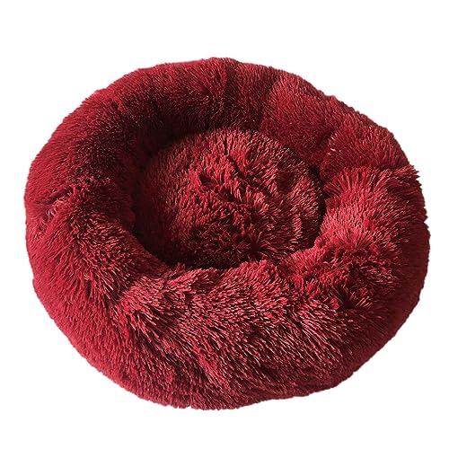 Zoomlie Hundebett, abnehmbar, waschbar, lang, Plüsch, rund, rutschfest, super flauschig, weich, 40 cm, Rot Zoomlie Hundebett, abnehmbar, waschbar, lang, Plüsch, rund, rutschfest, super flauschig, weich, 40 cm, Rot von Zoomlie
