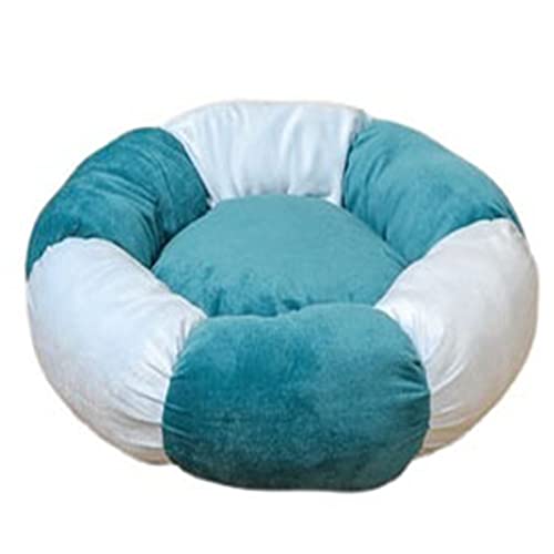 Zoomlie Superweiches Katzenbett, rund, selbstwärmend, verschleißfest, langlebig, Matratze gegen Angst, Größe M, Blau von Zoomlie