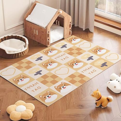 Zuschneidbare Katzen-Futtermatte, wasserdicht, Innendekoration, auslaufsicher, Hunde-Regenmatten, schmutzabweisend, Wohnzimmerteppich, Boden-Tischset für Katzen, Hunde, Kinder (Stil 10,60 x 90 cm) von Zoomlie