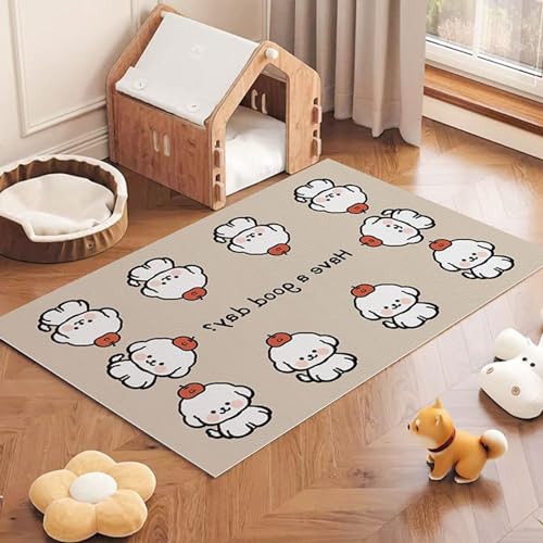 Zuschneidbare Katzen-Futtermatte, wasserdicht, Innendekoration, auslaufsicher, Hunde-Regenmatten, schmutzabweisend, Wohnzimmerteppich, Boden-Tischset für Katzen, Hunde, Kinder (Stil 3,40 x 60 cm) von Zoomlie