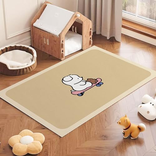 Zuschneidbare Katzen-Futtermatte, wasserdicht, Innendekoration, auslaufsicher, Hunde-Regenmatten, schmutzabweisend, Wohnzimmerteppich, Boden-Tischset für Katzen, Hunde, Kinder (Stil 8,40 x 60 cm) von Zoomlie