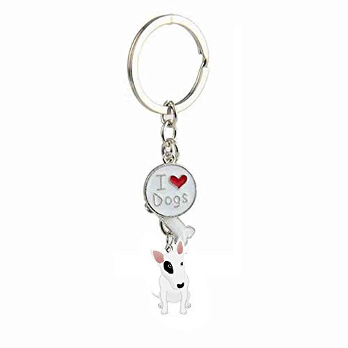 Zoonpark®-Hunde-Schlüsselanhänger, süßer kleiner Hunde-Schlüsselring, aus Metall, Metall, Bull Terrier, Small von ZoonPark