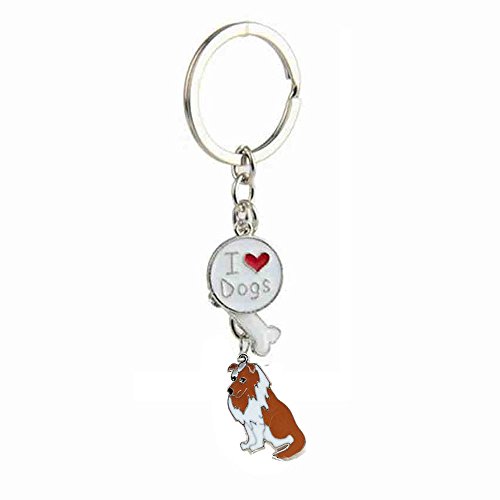 Zoonpark®-Hunde-Schlüsselanhänger, süßer kleiner Hunde-Schlüsselring, aus Metall, Metall, Shelti, Small von ZoonPark