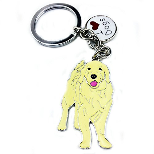 Zoonpark®-Hunde-Schlüsselanhänger, süßer kleiner Hunde-Schlüsselring, aus Metall, Metall, Golden Retriever 2, Small von ZoonPark