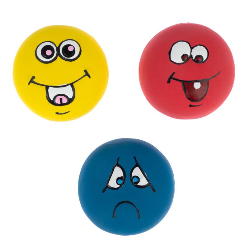 zooplus Basics Hundespielzeug Emoji Latexbälle - 3er Set (je Ø 5 cm) von Zooplus Basics