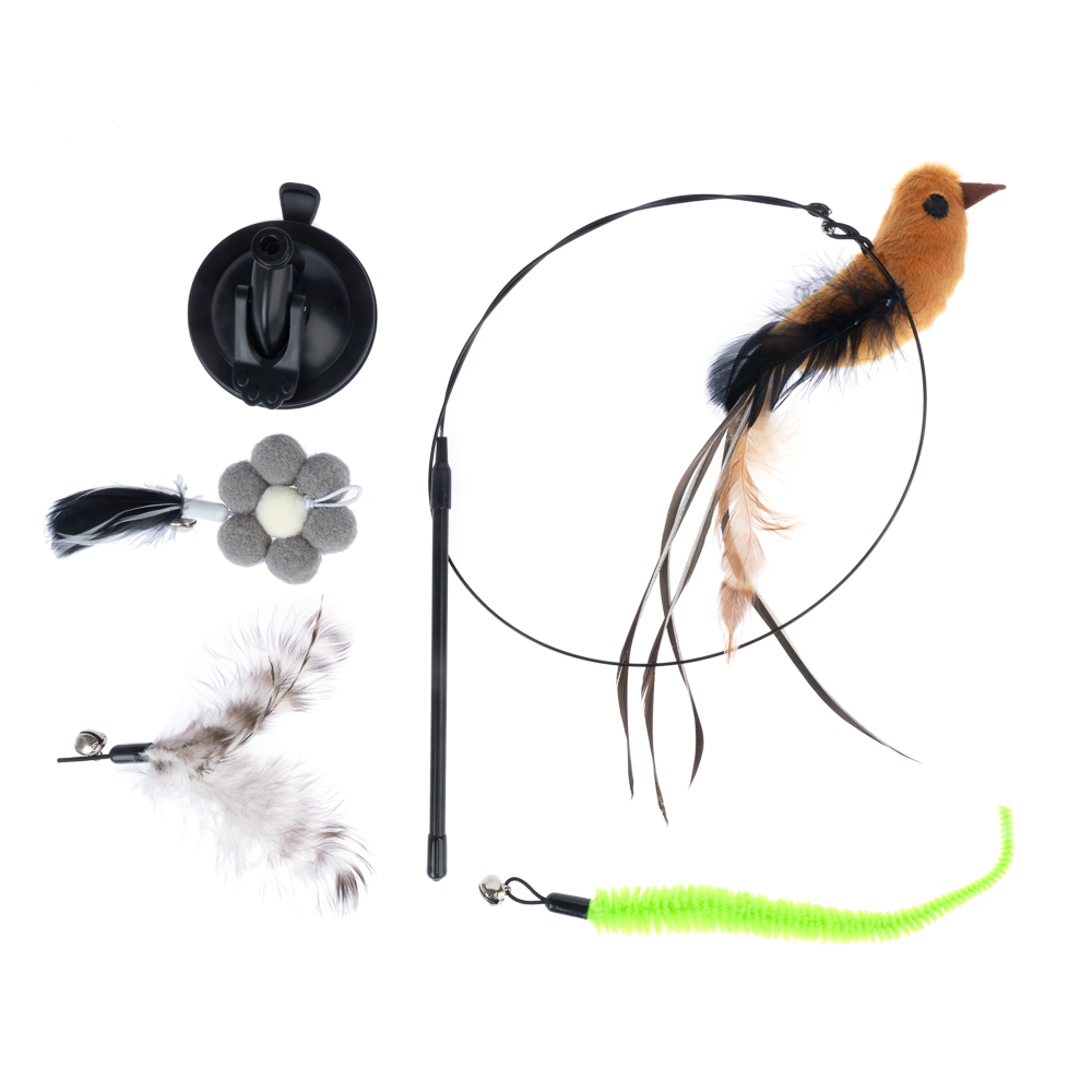 zooplus Basics Interaktives Katzenspielzeug 4-in-1 - Teaser 95 cm, 4 Spielzeuge 15 cm zooplus Basics Interaktives Katzenspielzeug 4-in-1 - Teaser 95 cm, 4 Spielzeuge 15 cm von Zooplus Basics