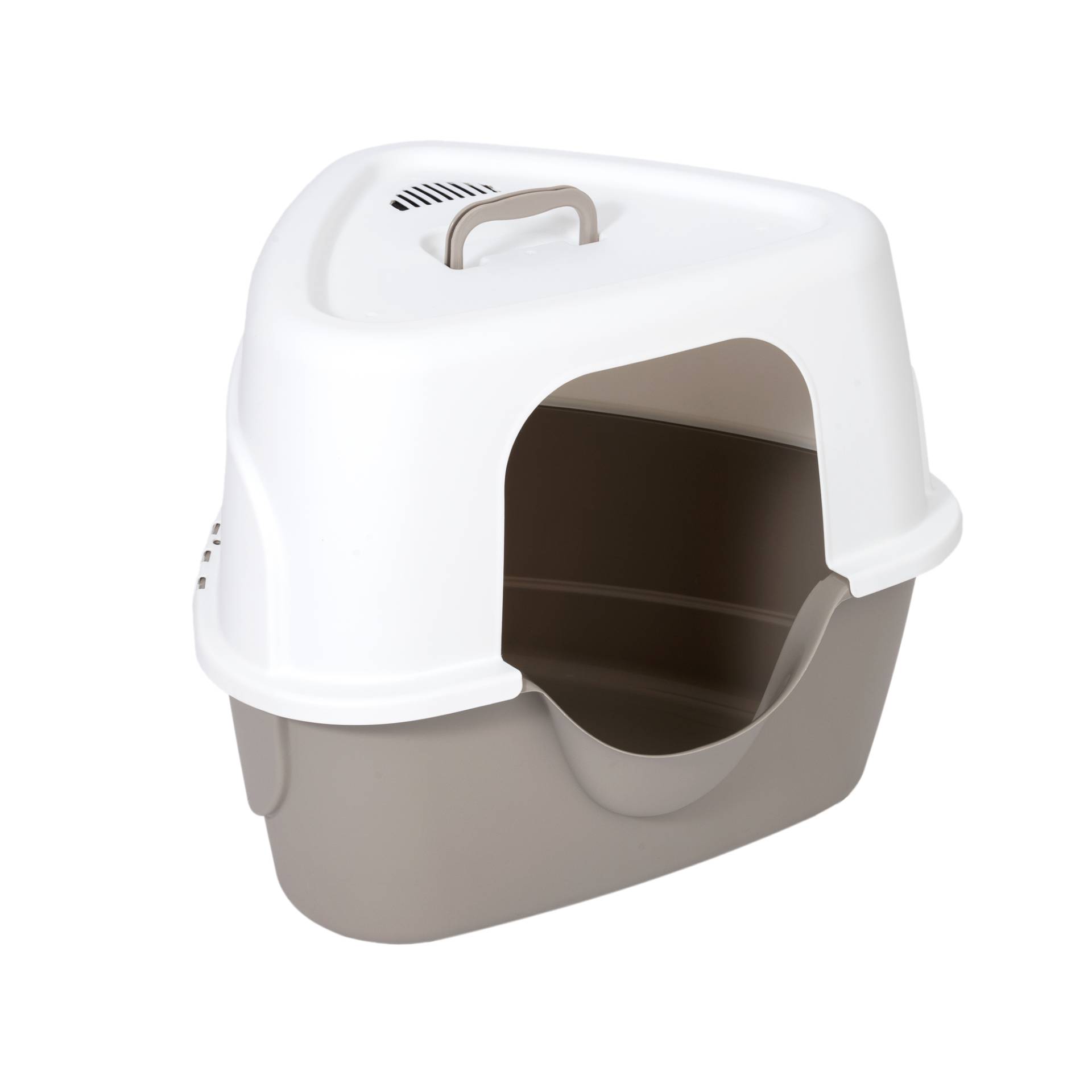 zooplus Basics Katzentoilette mit Haube - grau / weiß von Zooplus Basics