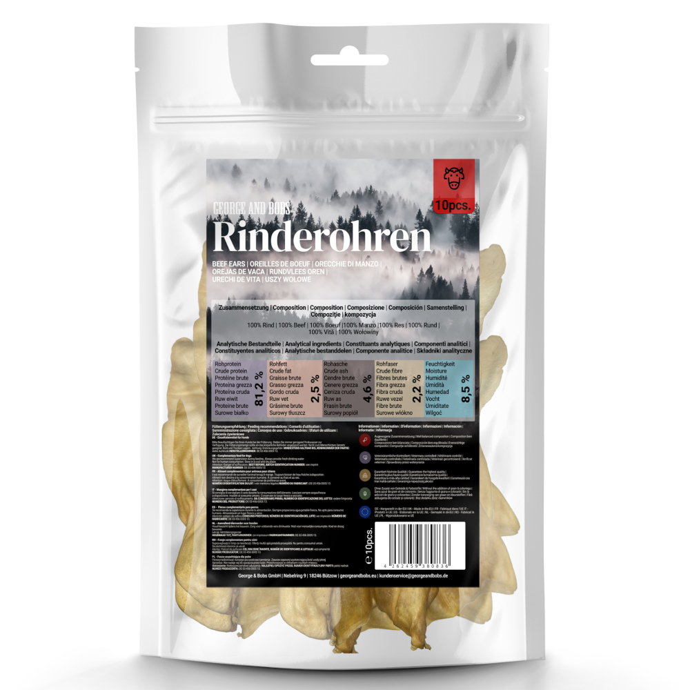 George & Bobs Rinderohren - 500 g (10 Stück) von Zooplus & Bobs