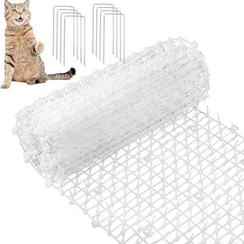Matte mit Stacheln, Stachelstreifen für Katzen und Hunde, Stachelmatte, Netzwerk, Grabstopfen für Garten, Zaun, Außen- und Innenbereich, hält Haustier, Hund, Katze, Couch, Möbel fern (weiß, 200 x 30 von Zopeal