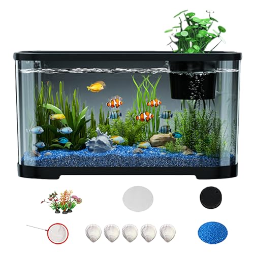 Aquarium | Kleines Aquarium | Komplettset Mit Zubehör Für Zimmer Schreibtisch Deko Quallen Anfänger Erwachsene Kampffisch Liebhaber Aquarium | Kleines Aquarium | Komplettset Mit Zubehör Für Zimmer Schreibtisch Deko Quallen Anfänger Erwachsene Kampffisch Liebhaber von Zopoee