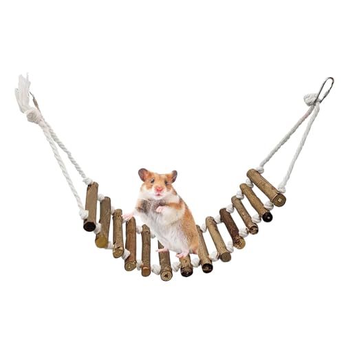 Gecko-Leiterbrücke, Eidechsen-Kletterleiter - Flexibler Schwingweg,Robuste, einfache Montage, reißfest, universelle Reptilien-Holzleiter, Unterhaltung für Eidechsen, Hamster, Rennmäuse Gecko-Leiterbrücke, Eidechsen-Kletterleiter - Flexibler Schwingweg,Robuste, einfache Montage, reißfest, universelle Reptilien-Holzleiter, Unterhaltung für Eidechsen, Hamster, Rennmäuse von Zopoee