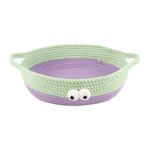 Haustier-Schlafbett, Haustierbett Katzenbettchen Katzenkörbchen Katzennest Katzenkorb, Gemütlicher Bettkorb Aus Baumwollseil, Korb Baumwollseil Geflochten, Woven Basket Cotton, Gewebter Katzenbettkorb von Zopoee