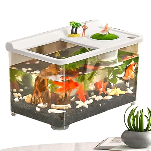 Kleines Aquarium Mit 3 Farblicher Beleuchtung,Hochtransparenter Tank | Hydroponisches Tischaquarium Für Tischlandschaft Home Arbeitsplatz Eingangsbereich Schlafzimmer Kleines Aquarium Mit 3 Farblicher Beleuchtung,Hochtransparenter Tank | Hydroponisches Tischaquarium Für Tischlandschaft Home Arbeitsplatz Eingangsbereich Schlafzimmer von Zopoee