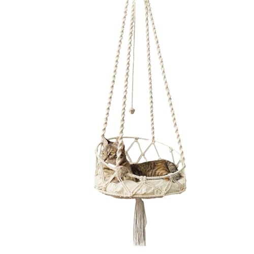 Zopoee Katzenschaukel, Hängematte Für Hauskatzen, Boho Katzenschaukel Hängematte, Haustier-Katze Spielt Kletter-Lounge Mit Abnehmbarem Kissen Für Arbeitszimmer Balk Innenfenster Zopoee Katzenschaukel, Hängematte Für Hauskatzen, Boho Katzenschaukel Hängematte, Haustier-Katze Spielt Kletter-Lounge Mit Abnehmbarem Kissen Für Arbeitszimmer Balk Innenfenster von Zopoee