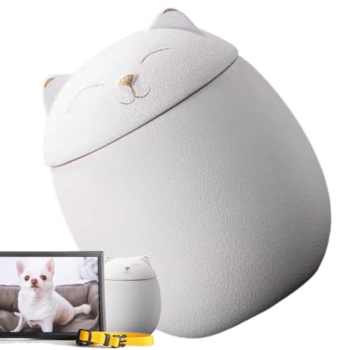 Zopoee Katzenurne Für Asche - Niedliche Tieraschen Urnen Für Hunde - Dekorative Gedenk Aufbewahrungsbox Für Kamin Kaminsims Tisch Mit Haarschleife Pfotenabdruck Gipsabguss Zopoee Katzenurne Für Asche - Niedliche Tieraschen Urnen Für Hunde - Dekorative Gedenk Aufbewahrungsbox Für Kamin Kaminsims Tisch Mit Haarschleife Pfotenabdruck Gipsabguss von Zopoee