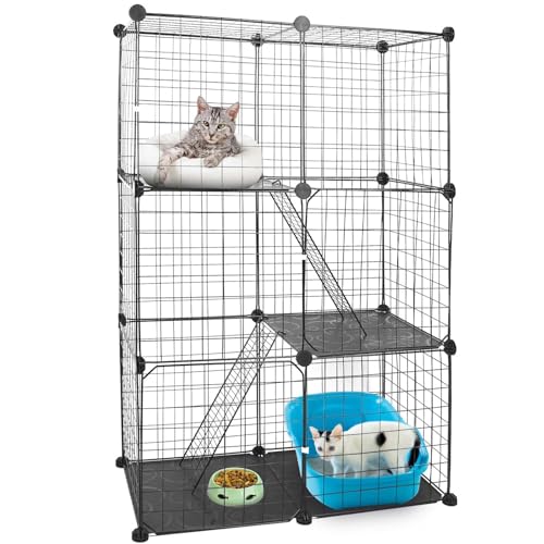 Zorpupoa Katzenkäfig mit 3 Ebenen, DIY Katzenkäfige Innengehege mit 3 verstellbaren Ruheplattformen, 42 Zoll große Katzenkiste Frettchenkäfig Katzenzwinger Katzenlaufstall mit 3 Türen Zorpupoa Katzenkäfig mit 3 Ebenen, DIY Katzenkäfige Innengehege mit 3 verstellbaren Ruheplattformen, 42 Zoll große Katzenkiste Frettchenkäfig Katzenzwinger Katzenlaufstall mit 3 Türen von Zorpupoa