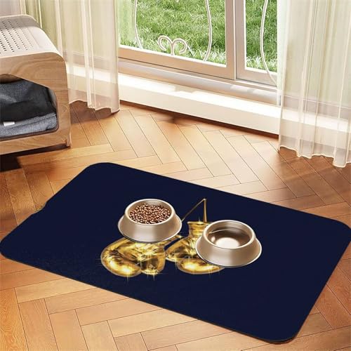 Airedale Terrier Toys Hunderassegrün,wasserdichte Futtermatte für Haustiere, Tischsets für Katzen und Hunde für Futter und Wasser, Futtermatten aus PU-Leder,40x60cm von Zouey