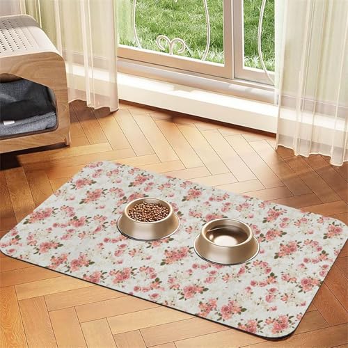 Blumen Blume Rose Rosa,wasserdichte Futtermatte für Haustiere, Tischsets für Katzen und Hunde für Futter und Wasser, Futtermatten aus PU-Leder,40x60cm Blumen Blume Rose Rosa,wasserdichte Futtermatte für Haustiere, Tischsets für Katzen und Hunde für Futter und Wasser, Futtermatten aus PU-Leder,40x60cm von Zouey
