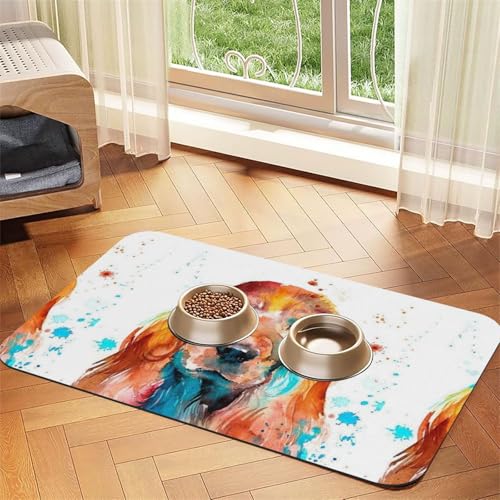 Leinen in Enteneiblau,wasserdichte Futtermatte für Haustiere, Tischsets für Katzen und Hunde für Futter und Wasser, Futtermatten aus PU-Leder,40x60cm Leinen in Enteneiblau,wasserdichte Futtermatte für Haustiere, Tischsets für Katzen und Hunde für Futter und Wasser, Futtermatten aus PU-Leder,40x60cm von Zouey