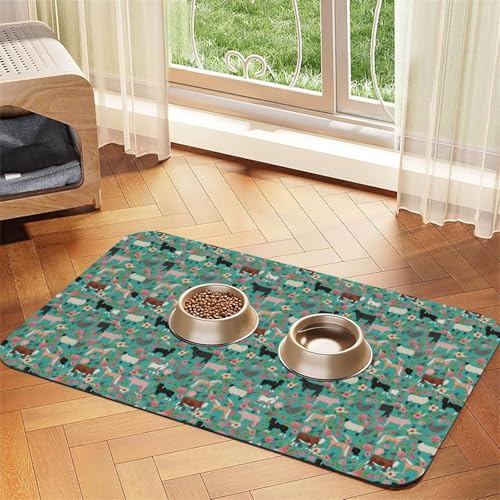 Nutztiere Kuh Schaf Ziege,wasserdichte Futtermatte für Haustiere, Tischsets für Katzen und Hunde für Futter und Wasser, Futtermatten aus PU-Leder,40x60cm Nutztiere Kuh Schaf Ziege,wasserdichte Futtermatte für Haustiere, Tischsets für Katzen und Hunde für Futter und Wasser, Futtermatten aus PU-Leder,40x60cm von Zouey